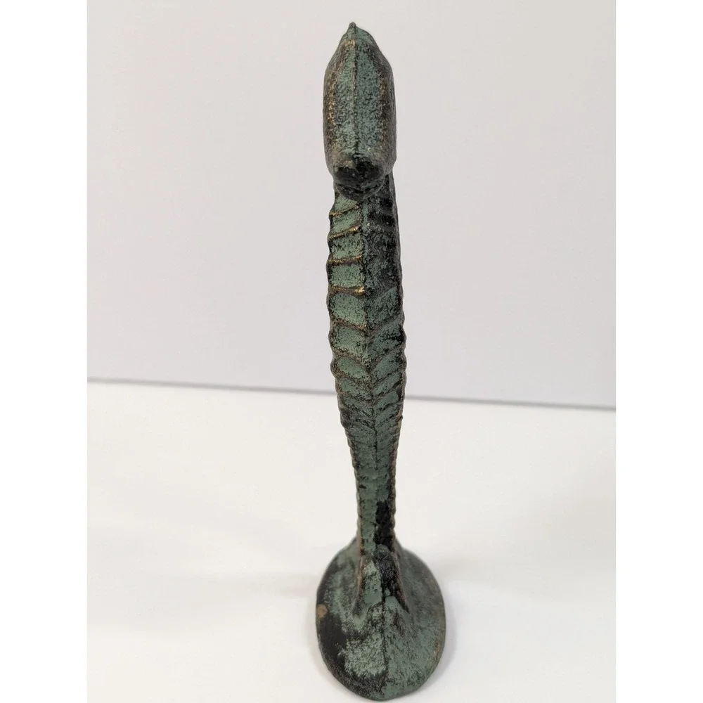 Cast Iron Seahorse Figurine / Statue, Verdigris Patina, Nautical Decor -‎ 5 1/2